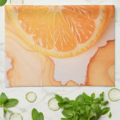 Sinaasappelplakje Citruswerveling Theedoek (Gevouwen)