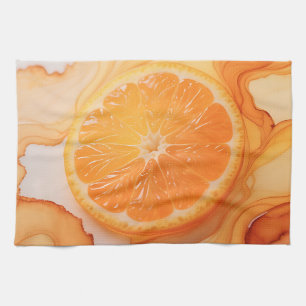 Sinaasappelplakje Citruswerveling Theedoek