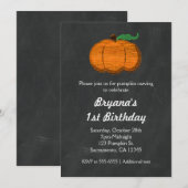 Sinaasappelpom schoolbord Halloween uitnodigingen (Voorkant / Achterkant)