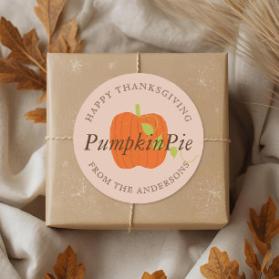 Sinaasappelpom Thanksgiving Thuis Bakken Cadeau Ronde Sticker