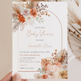 Sinaasappelpompoen Truck Baby Shower Kaart
