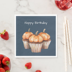 Sinaasappelpompoencupcakes Verjaardag Servet