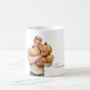 Sinaasappelpompoenen Blonde Man Koffiemok