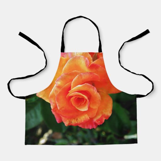 Sinaasappelroos bloem schort (Voorkant)