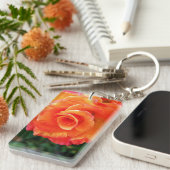 Sinaasappelroos bloem sleutelhanger (Voorkant Rechts)