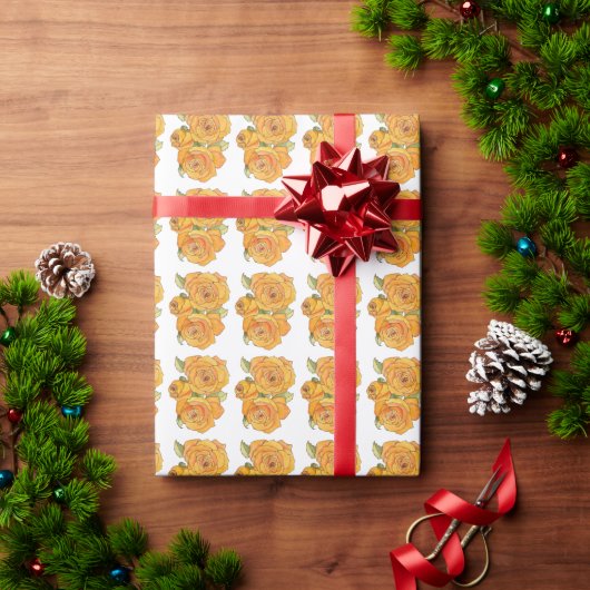 Sinaasappelroos cadeaupapier rol (Feestdagen Geschenken)