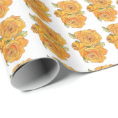 Sinaasappelroos cadeaupapier rol (Rol Hoek)