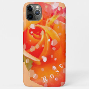 Sinaasappelroos met bloemblaadjes en jouw naam Case-Mate iPhone case