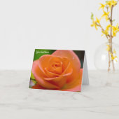 Sinaasappelroos na de regen wenskaart kaart (Gele Bloem)