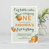 Sinaasappels 1e verjaardag, een klein stukje kaart (Staand voorkant)