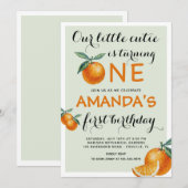 Sinaasappels 1e verjaardag, een klein stukje kaart (Voorkant / Achterkant)