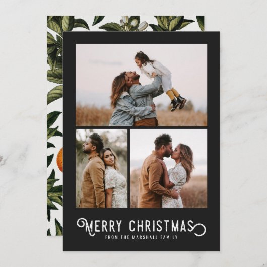  Sinaasappels 3 Foto-collage kerstmis Feestdagenkaart (Voorkant / Achterkant)