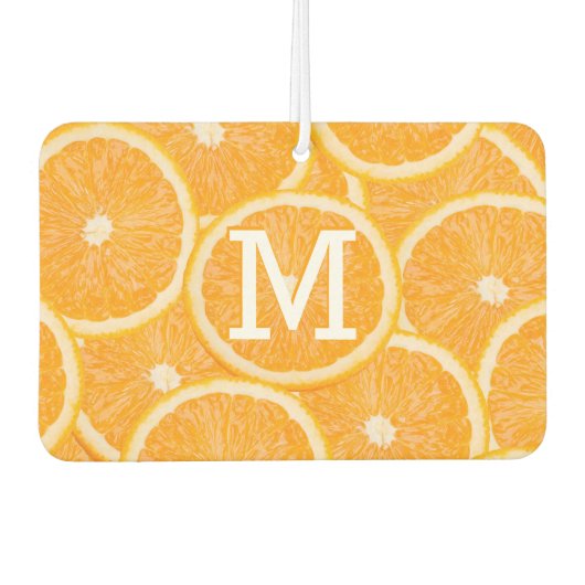 "Sinaasappels" aangepaste monogram airfreshner Luchtverfrisser (Voorkant)