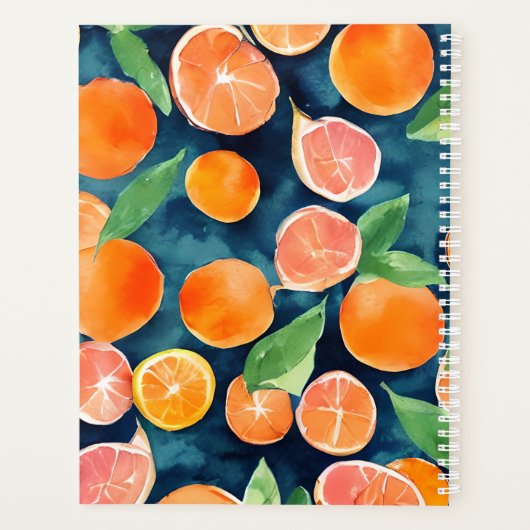 Sinaasappels Aangepaste naamplanner Planner (Achterkant)