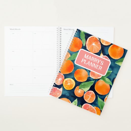 Sinaasappels Aangepaste naamplanner Planner (Display)