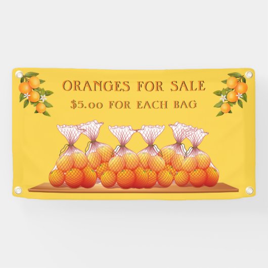 Sinaasappels aanpassen voor verkoop Prijs/tas aanp Spandoek (Horizontaal)