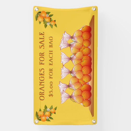 Sinaasappels aanpassen voor verkoop Prijs/tas aanp Spandoek (Verticaal)