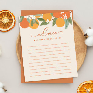 Sinaasappels Baby Shower Advies voor Ouders Kaart