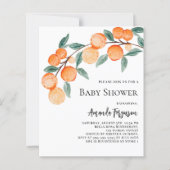 Sinaasappels baby shower uitnodiging (Voorkant)