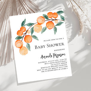 Sinaasappels baby shower uitnodiging