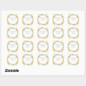 Sinaasappels - babyshower boekplaat vierkante sticker (Vel)