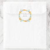 Sinaasappels - babyshower boekplaat vierkante sticker (Tas)