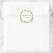 Sinaasappels - babyshower boekplaat vierkante sticker (Tas)
