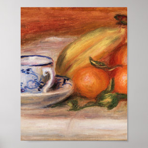 Sinaasappels Bananen en Teacup van Auguste Renoir Poster
