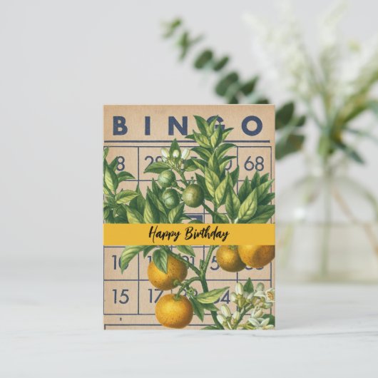  Sinaasappels Birthday Briefkaart (Staand voorkant)