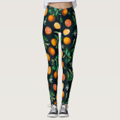 Sinaasappels Black Fruit gepatterd | LEGGINGS (Voorkant)