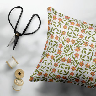 Sinaasappels bloemen, bloemenmotief, groen, boho accent kussen