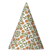 Sinaasappels bloemen, bloemenmotief, groen, boho feesthoedjes (Links)