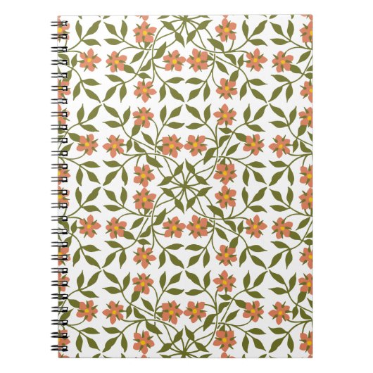 Sinaasappels bloemen, bloemenmotief, groen, boho notitieboek (Voorkant)
