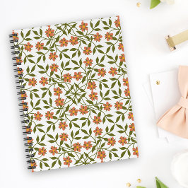 Sinaasappels bloemen, bloemenmotief, groen, boho notitieboek