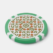 Sinaasappels bloemen, bloemenmotief, groen, boho poker chips (Enkel)