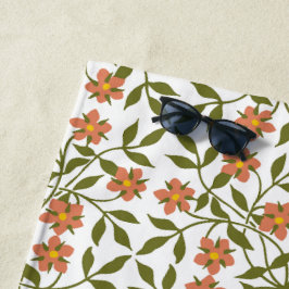 Sinaasappels bloemen, bloemenmotief, groen, boho strandlaken