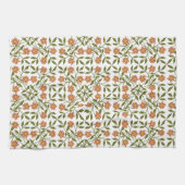 Sinaasappels bloemen, bloemenmotief, groen, boho theedoek (Horizontaal)