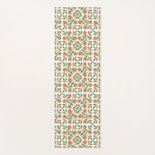 Sinaasappels bloemen, bloemenmotief, groen, boho yogamat (Voorkant)