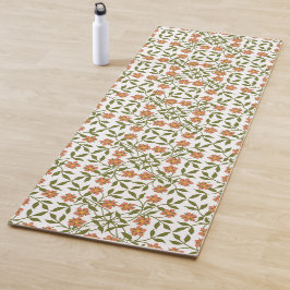 Sinaasappels bloemen, bloemenmotief, groen, boho yogamat