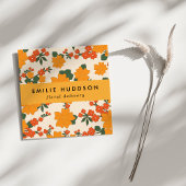 Sinaasappels bloemen, groen, bloemist, bloemenwink vierkante visitekaartje