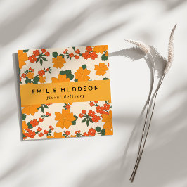 Sinaasappels bloemen, groen, bloemist, bloemenwink vierkante visitekaartje