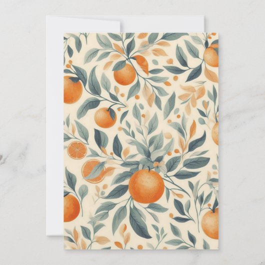 Sinaasappels bloemenbruiloft uitnodiging (Achterkant)