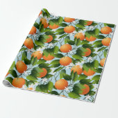 Sinaasappels Bloemenfruittuin Cadeaupapier (Uitgerold)