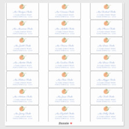 Sinaasappels Blue Text Guest Envelope Adresetikett Sticker