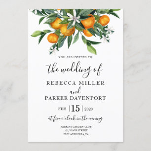 Sinaasappels botanical Wedding-uitnodiging Kaart