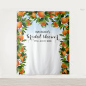 Sinaasappels botanische bruiloft | Fotoachtergrond Wandkleed (Voorkant)