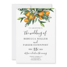 Sinaasappels botanische bruiloft uitnodiging