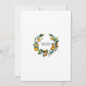 Sinaasappels botanische bruiloft uitnodiging (Achterkant)