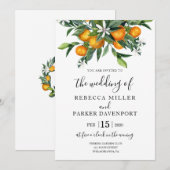 Sinaasappels botanische bruiloft uitnodiging (Voorkant / Achterkant)