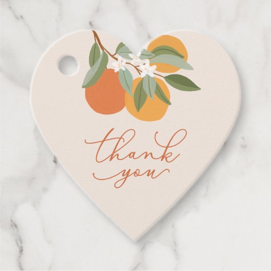 Sinaasappels Botanische Citrus Illustratie Baby sh Bedankjes Labels (Voorkant)